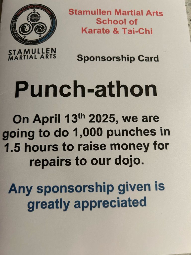 Event: April 13th 2025:&nbsp;Punch-athon!